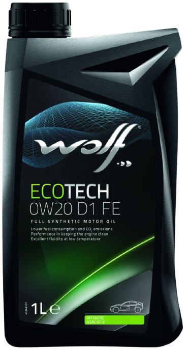 Моторное масло Wolf EcoTech 0W-20 D1 FE, 1л  (WOLF: 161041)